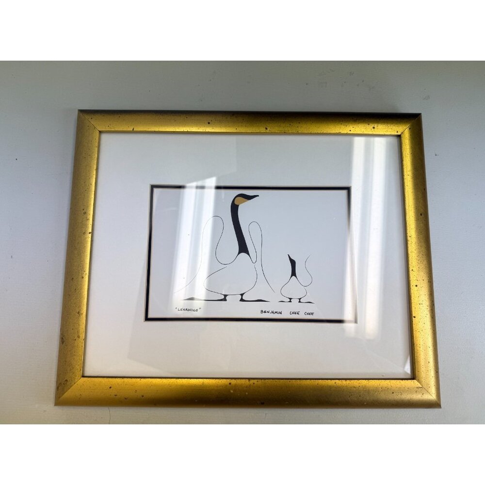 Benjamin Chee Chee Art Print "LEARNING" Woodland Indian Canada Goose 16" x 13"